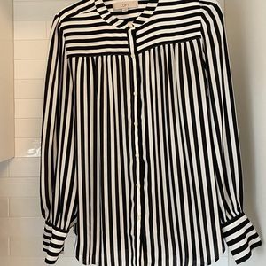 Loft Blk/Wht stripe shirt medium